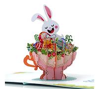 CUTPOPUP Happy Easter with Funny Bunny - 3D Card, Easter Card, Easter Greeting Card, 3D Easter Cards, Religious Easter Cards, Easter Bunny Card, 3-D Easter Cards, Pop Up Greeting Cards (Design 2)