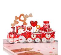 CUTPOPUP Treno dell'Amore - Biglietto san Valentino, Biglietto Anniversario, Biglietto Auguri Matrimonio, 3D Biglietto Auguri Compleanno per Lui Sua Moglie Marito Coppia (Love Train) LO166IT