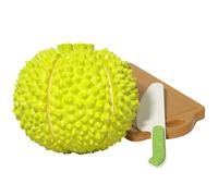 Cuttable Durian Toy For Kids - Simulation Fruit Playset For Children Ages 3+, 10x10x10cm Realistic Cuttable Durian With Cutting Board, Educational Kitchen Toy | Early Learning Interactive Play Set