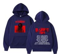 CUTTE Dil-Luminati Tour UK 2024 Felpa, Merchandising Ufficiale Diljit Dosanjh, Stile retrò Classico A Maniche Lunghe (Blu Navy,3XL)