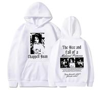 CUTTE Felpa con Cappuccio Chappell Roan | The Rise And Fall of A Midwest Princess | Stile retrò Y2K Unisex (Bianco,XS)