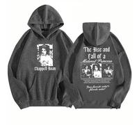 CUTTE Felpa con Cappuccio Chappell Roan | The Rise And Fall of A Midwest Princess | Stile retrò Y2K Unisex (Grigio secondario1,S)