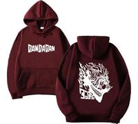 CUTTE Felpa con Cappuccio Dandadan Okarun Anime - Unisex Streetwear A Maniche Lunghe, Pullover con Cappuccio (Bourgogne-1,XL)