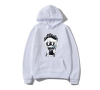 CUTTE Felpa con Cappuccio Murder Drones | Design Serial Designation | Taglio Oversized Unisex in Pile (Bianco,3XL)