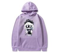 CUTTE Felpa con Cappuccio Murder Drones | Design Serial Designation | Taglio Oversized Unisex in Pile (Hellviolet,3XL)