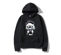 CUTTE Felpa con Cappuccio Murder Drones | Design Serial Designation | Taglio Oversized Unisex in Pile (Nero,S)