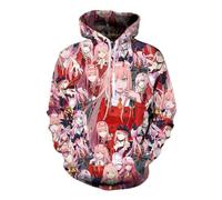 CUTTE Felpa Zero Two con Cappuccio - Stile Darling in The FranXX, Unisex per Cosplay E Casual (Franchi malvagi,4XL)