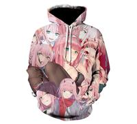 CUTTE Felpa Zero Two con Cappuccio - Stile Darling in The FranXX, Unisex per Cosplay E Casual (Maglione,XL)