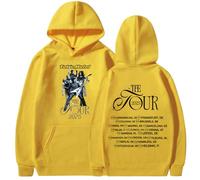 CUTTE Tour 2025 Felpa con Cappuccio Tokyo Hotel, Merchandising Ufficiale, Felpa Stampa Streetwear Unisex (Giallo,XS)