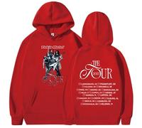 CUTTE Tour 2025 Felpa con Cappuccio Tokyo Hotel, Merchandising Ufficiale, Felpa Stampa Streetwear Unisex (Rosso,3XL)