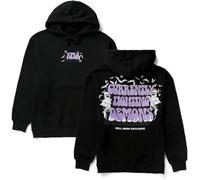 CUTTE XPLR Sam And Colby Hell Week Merch Ufficiale | Felpa Fighting Demons con Cappuccio | Collezione Halloween Unisex (Nero,M)