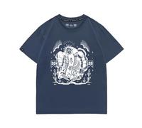 CUTTEE Clair Obscur Expedition 33 Vintage Rpg Graphic Tee - Oversized Gaming T-Shirt for Men-Blue||s