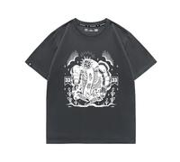 CUTTEE Clair Obscur Expedition 33 Vintage Rpg Graphic Tee - Oversized Gaming T-Shirt for Men-Gray||l