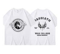 CUTTEE Fourth Wing Basgiath War College “Fly or Die” Double Sided T-Shirt | Dragon Rider Tee, Empyrean Series Unisex Casual Top for Book Lovers-White||l