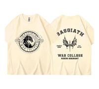 CUTTEE Fourth Wing Basgiath War College “Fly or Die” Double Sided T-Shirt | Dragon Rider Tee, Empyrean Series Unisex Casual Top for Book Lovers-Khaki||x_l