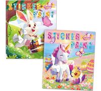 CutteeyFyry 2 libri di adesivi a forma di unicorno per bambino 4-8 anni, adesivi con numeri per bambino, numeri per migliorare l'intelligenza, attività aeree per feste di compleanno