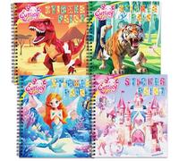 CutteeyFyry 4 libri di adesivi per bambini a partire dai 4 agli 8, adesivi per ragazzi e ragazze, con i numeri con storie, per migliorare l'intelligenza, per l'occupazione dei bambini, festa di