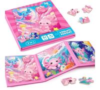 CutteeyFyry Axolotl Puzzle Magnetici Per Bambini,36 Puzzle Magnetico Da Viaggio, Età 3 - 8, Puzzle Magnetico Per Ragazze,Occupazione Per Bambina In Auto,Aeroplano,Attività Per Bambini