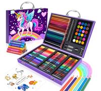 CutteeyFyry Set da colorare con unicorno, per bambini, età 4-12, per ragazze, con pastelli a olio, acquerelli, libro da colorare, per giocattoli unicorno, regalo per ragazze