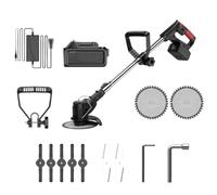Cutter a spazzole elettrica a cordone, motore a tutto rame da 600 W e polo estendibile da 36 cm, batteria al litio per erbacce/cespugli, 1,8 kg leggero