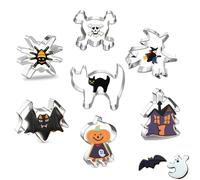 Cutter Di Biscotti Di Halloween - Set Di Taglieri Per Biscotti In Acciaio Inossidabile | Ghost, Cappello Da, Gatto, Teschio, Ragnatela, Bara, Forme Lapide Forme Da Bi