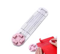Cutter di carta - Cutter di precisione portatile - Materiale PP | Base non -Slip con righello, rosa, 35.5x8.3x3.5cm | Per carta, cartone, tessuto, scrapbooking, ufficio, scuola