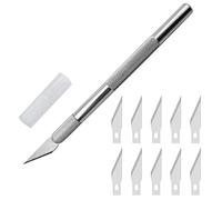 Cutter Di Precisione, Taglierino Cutter e 10 Lame di Ricambio in Acciaio, Coltello da Intaglio Artistici, Coltello da Innesto, Coltello Artigianale, Coltello da Innesto Giardino