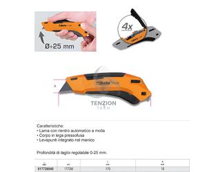 Cutter Lama Retrattile Con 4 Lame - Beta 1772M