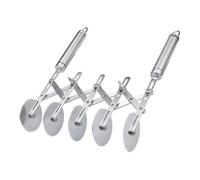 Cutter Pizza in Acciaio Inossidabile Regolabile A 5 Ruote con Manico Ergonomico per Tagliare Senza Sforzo Torte Torte E Pasticcini Pizza Le Croste Spesse