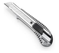 Cutter Professionale Medio Metallico, Lame da 18 mm, ergonomico, Grigio