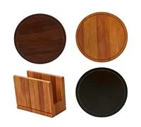 Cutting Board Set - Three Pieces Multipurpose Round, Kitchen Steak Cutting Boards, Durable Food Prep Chopping Boards for Meat Fruit Vegetables BBQ and Serving Use | Non Slip Round Board Set for Ho