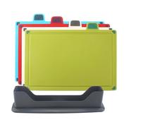 Cutting Board Set with Organizer - Color Coded Double-Sided Tray