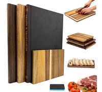 Cutting Board That Looks Like Books, Solid Wood Book Shaped Cutting Board Set of 3 with Stand, Library Style Kitchen Chopping Boards for Cheese Bread Meat Vegetable Fruit Prep