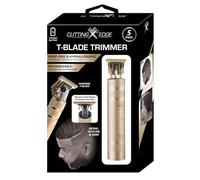 Cutting Edge T-Blade Trimmer per uomo, tagliabarba di precisione T-Blade, lame in titanio oro ipoallergenico e senza urti, 4 pettini guida, ricaricabile, rifinitore di precisione per dettagli