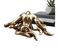 Cuttlefish Figurines, Solid Brass Retro Ornament for Office and Home