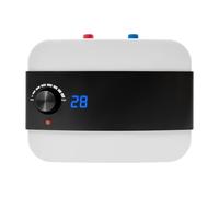 Cutycaty Scaldabagno elettrico istantaneo, 6 l, 1500 W, 220 V, mini scaldabagno istantaneo, bianco moderno, con display della temperatura LED leggibile, 0-65 °C