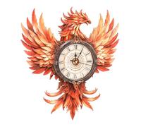 Cutywood Puzzle in legno 3D per adulti, motivo: fenice di fuoco, puzzle 3D con orologio funzionale (33,8 cm x 37,4 cm), decorazione da scrivania, da parete, regalo per amici e famiglie