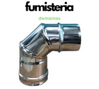 Cuva gomito chiuso 90° acciaio inox Ø 80 per canne fumarie stufa a pellet tubi