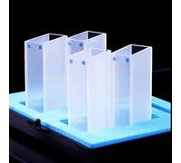 Cuvette in vetro standard da 4 pezzi con coperchio: volume da 7 ml, lunghezza del percorso da 20 mm, vetro ottico for uso di laboratorio