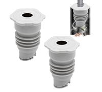 CUVZORA 2 guarnizioni per tubi per lavatrici, 45-50 mm, colore grigio, universale, per collegamento lavatrice, adattatore tubo di scarico, impermeabile, per cucina e bagno