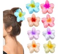 CUVZORA 8 mollette per capelli con fiori colorati, in plastica di alta qualità, con fermaglio antiscivolo per tutti i tipi di capelli, perfetto per donne e ragazze nella vita di tutti i giorni come