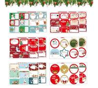 CUVZORA 96 etichette natalizie, etichette regalo di Natale, autoadesive, adesivi regalo di Natale, per confezioni regalo, festival