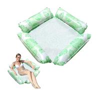 CUVZORA Materasso ad aria per piscina, giocattolo acquatico, 4 in 1, amaca per acqua, sedia da nuoto per piscina, giocattolo per spiaggia, piscina e lago (foglia di tartaruga verde)