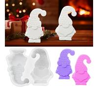 CUVZORA Stampo in silicone per Natale, per gesso, fai da te, decorazione natalizia, stampi in silicone per gnomo di Natale, in polvere Keraflott Raysin, per progetti creativi, stampi in silicone per