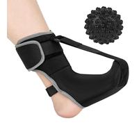 CUVZORA Stecca da notte per Fasciite plantare, con palla da massaggio, ortesi regolabile per spina calcaneana e fasciatura di piede, per alleviare il dolore e migliorare la circolazione (nero, taglia