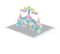 Cuyacili 2 scaffali da esposizione per mattoncini da costruzione, scaffalatura da parete con 24 x 24 punti, in acrilico, compatibili con tutti i blocchi di giocattoli, marche, 20 x 20 cm