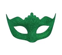 Cuyoyoa Maschere per martedì grasso, mezza faccia, per feste in maschera, accessorio per costume da martedì grasso, per Natale, bianco e verde