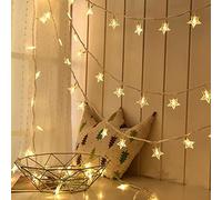 cuzile Catena di luci led 10 meter 100LEDs stelle luci della stringa a pile Bianco Caldo Interno Illuminazione Decorativa per giardino, abitazioni, danza, matrimonio, festa di Natale, ecc, Plastica