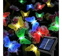 cuzile Esterno luci da Giardino 20 Luce Solare Impermeabile luci ad energia Solare a Forma di Farfalla in Fibra Ottica per Natale Albero casa Vacanza recinto Patio Party Decorazione
