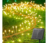 cuzile Luci solari per esterni, 3M 100 LED Luci a catena solari per esterni impermeabili, 8 modalità di illuminazione a fuochi d'artificio per balcone, per albero, terrazza, feste di Natale